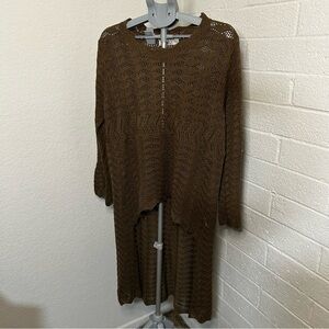 Brown Knit Long beach cover up